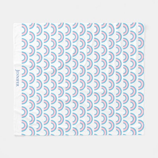 Transgender Rainbow Pride Flag gepersonaliseerd Fleece Deken (Voorkant (Horizontaal))