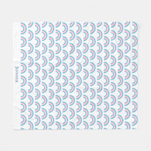 Transgender Rainbow Pride Flag Monogram Black Fleece Deken