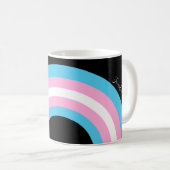 Transgender Rainbow Pride Flag Monogram Coffee Mok (Voorkant rechts)