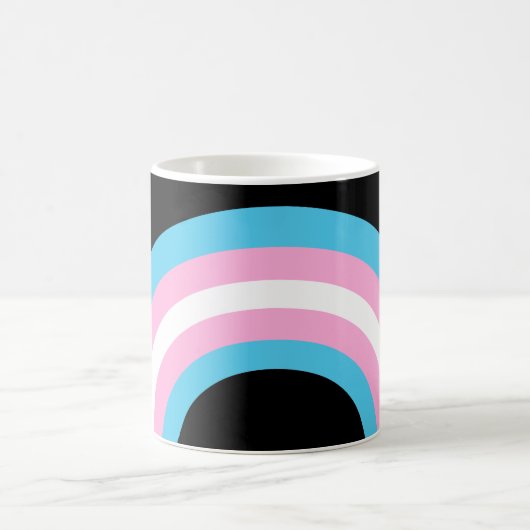 Transgender Rainbow Pride Flag Monogram Coffee Mok (Center)
