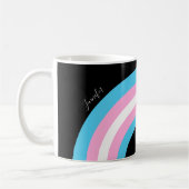 Transgender Rainbow Pride Flag Monogram Coffee Mok (Links)