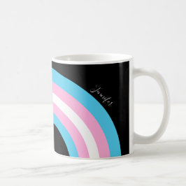 Transgender Rainbow Pride Flag Monogram Coffee Mok