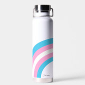 Transgender Rainbow Pride Flag Persoonlijke naam Waterfles (Achterkant)