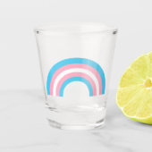 Transgender Rainbow Pride Flag Shot Glas (Voorkant)