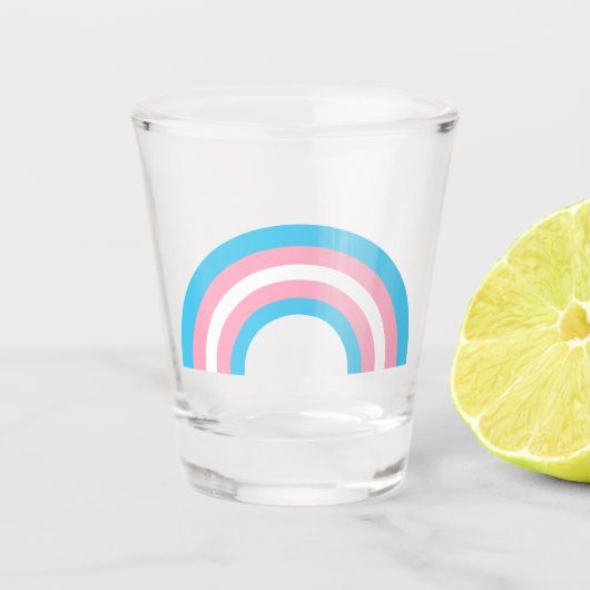 Transgender Rainbow Pride Flag Shot Glas (Voorkant)