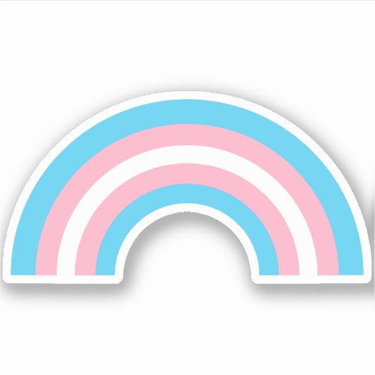 Transgender Rainbow Pride Flag Sticker (Voorkant)