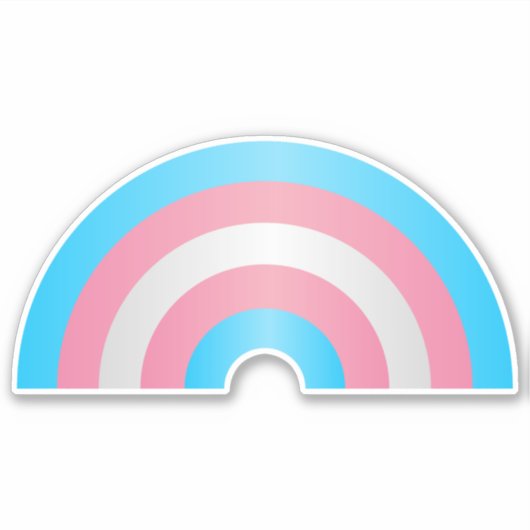Transgender Rainbow Pride Flag Sticker (Voorkant)