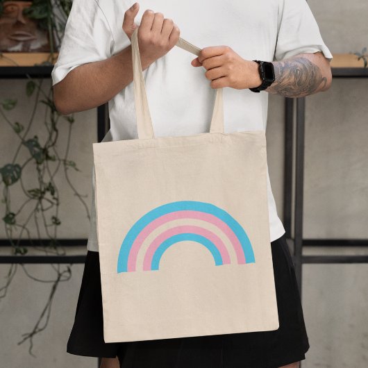 Transgender Rainbow Pride Flag Tote Bag