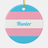 Transgender Rainbow Schattige Gepersonaliseerde Ke Keramisch Ornament (Voorkant)