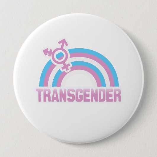 TRANSGENDER RAINBOW-VLAG RONDE BUTTON 4,0 CM (Voorkant)