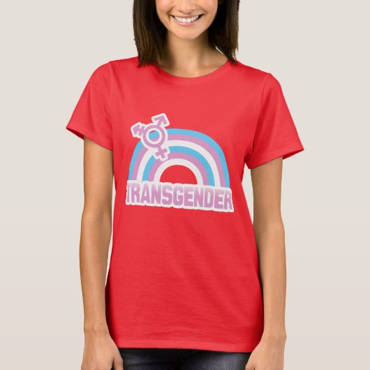 TRANSGENDER RAINBOW-VLAG T-SHIRT (Voorkant)