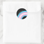 Transgender-regenboogbek Pride Flag gepersonalisee Ronde Sticker (Tas)