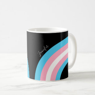 Transgender-regenboogpride vlag - Aangepast zwart Koffiemok