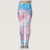 Transgender Snake Damask - Trans Pride Flag Kleur Leggings (Voorkant)