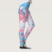 Transgender Snake Damask - Trans Pride Flag Kleur Leggings (Rechts)