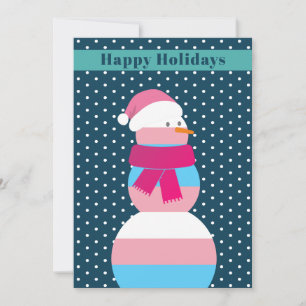 Transgender sneeuwman sneeuwvrouw kerstkaart