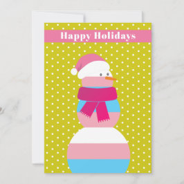 Transgender sneeuwpop sneeuwvrouw xmas Vakantie Ka Feestdagenkaart