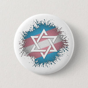 Transgender Star van David Ronde Button 5,7 Cm
