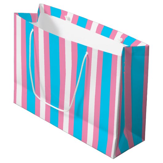  Transgender Stripes Flag Birthday Groot Cadeauzakje (Voorkant Gekanteld)
