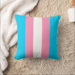 Transgender Stripes Flag Birthday Kussen<br><div class="desc">Fun throw pillow in light blue, pink and white stripes to stand for the transgender flag colors.</div>