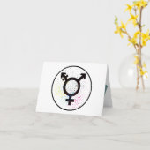 Transgender symbool wenskaart kaart (Gele Bloem)