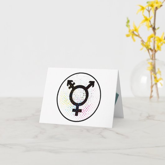 Transgender symbool wenskaart kaart (Gele Bloem)
