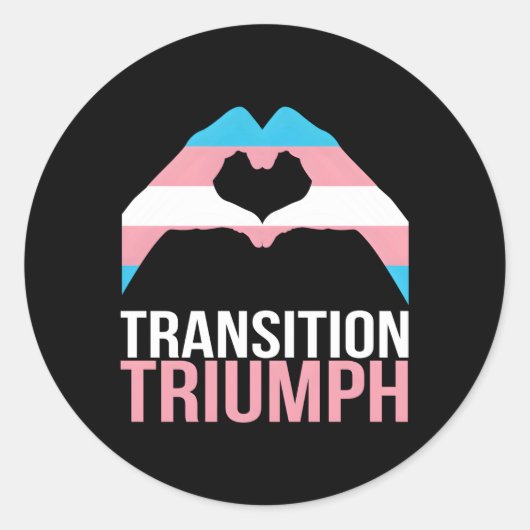 Transgender Transitie Triomf Transgender Pride vla Ronde Sticker (Voorkant)