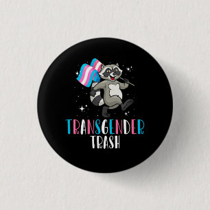 Transgender Trash Raccoon Opossum Funny LGBTQ Tran Ronde Button 3,2 Cm