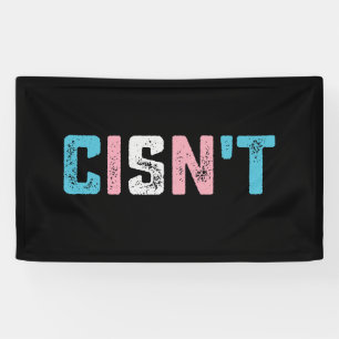 Transgender trots Cis is niet LGBTQ Trans vlag gra Spandoek