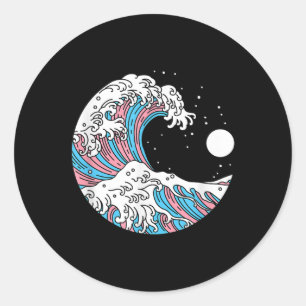 Transgender trots Lgbtq Trans-vlag - Japanse golf Ronde Sticker