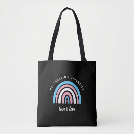 Transgender trots viert diversiteit Liefdescitaat Tote Bag (Voorkant)