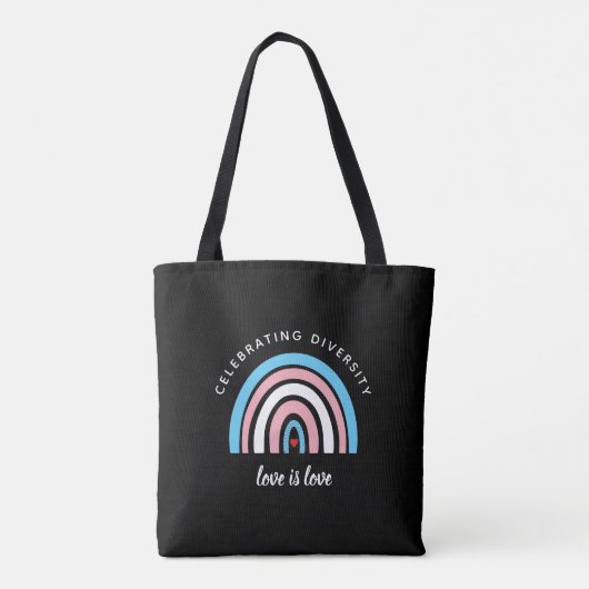 Transgender trots viert diversiteit Liefdescitaat Tote Bag (Achterkant)