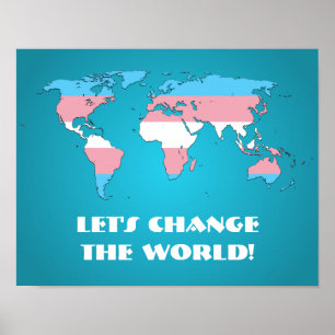 Transgender trots wereldkaart poster