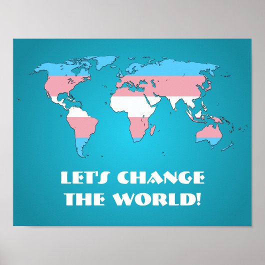 Transgender trots wereldkaart poster (Voorkant)
