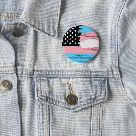 Transgender USA Flag | Button (In situ)