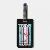 Transgender. Uw mening is niet nodig. Bagagelabel (Achterkant verticaal)