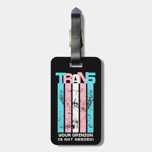 Transgender. Uw mening is niet nodig. Bagagelabel (Achterkant verticaal)