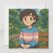 Transgender Vlag Anime Persoon | LGBTQIA+ (Voorkant)