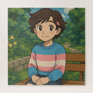 Transgender Vlag Anime Persoon | LGBTQIA+  Legpuzzel
