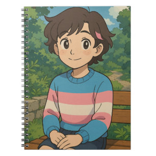 Transgender Vlag Anime Persoon LGBTQIA+ Notitieboek