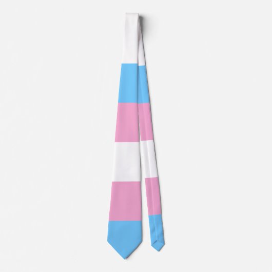 Transgender Vlag Blauw Roze Gestreept LGBT Stropdas (Voorkant)