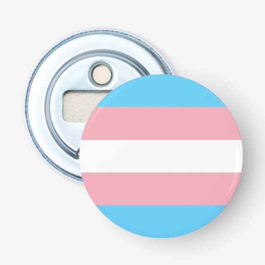 Transgender Vlag Button Flesopener (Voorkant)