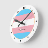 Transgender-vlag- en Pridegemeenschap / monogramme Ronde Klok (Hoek)