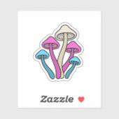 Transgender Vlag Gekleurde Paddenstoelen Sticker (Vel)