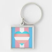 Transgender-vlag, hart- en pridegemeenschap/geslac sleutelhanger (Voorkant)