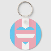Transgender-vlag, hart- en pridegemeenschap/geslac sleutelhanger (Voorkant)