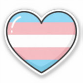 Transgender Vlag Hart | LGBTQIA+ Sticker (Voorkant)