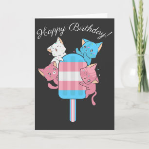 Transgender Vlag Katten en een Ijslolly Kaart