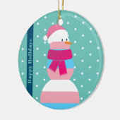 Transgender vlag kerstcadeau sneeuwpop Ornament (Links)