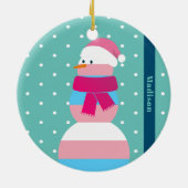 Transgender vlag kerstcadeau sneeuwpop Ornament (Achterkant)